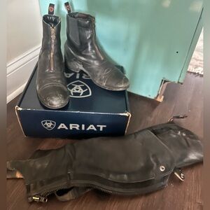 Ariat paddock boots and half chaps